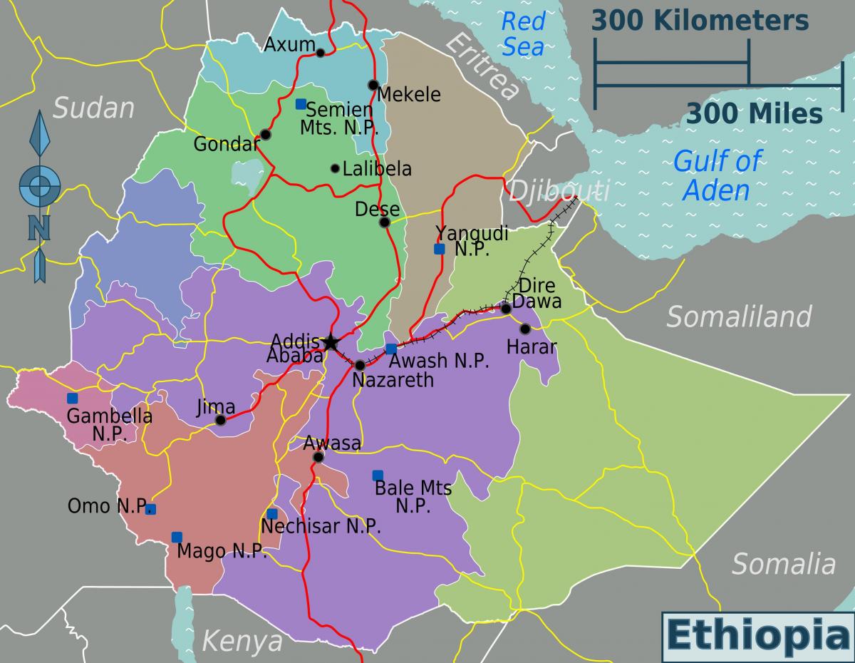 Lokacija na karti Etiopiji 