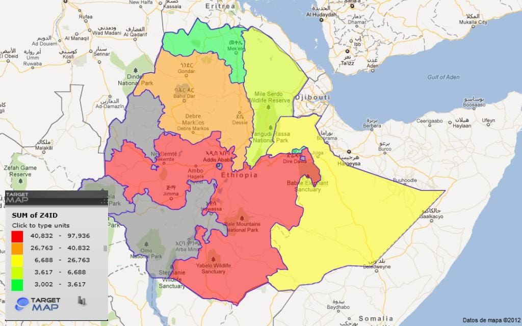 Provincija Etiopije karti