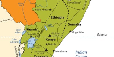Karta Etiopiji, Afrike visoravni 