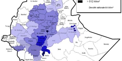 Gustoća stanovništva Etiopije karti