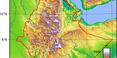 Topografski Etiopiji karti