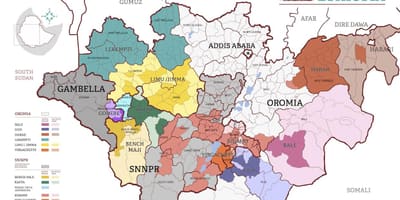 Karta Etiopije kavu