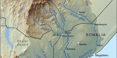 Karta Etiopske rijeke